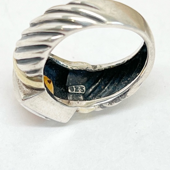 David Yurman Citrine Albion Ring .925/14K - Picture 7 of 9